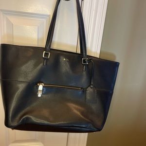 Black leather Ralph Lauren tote bag